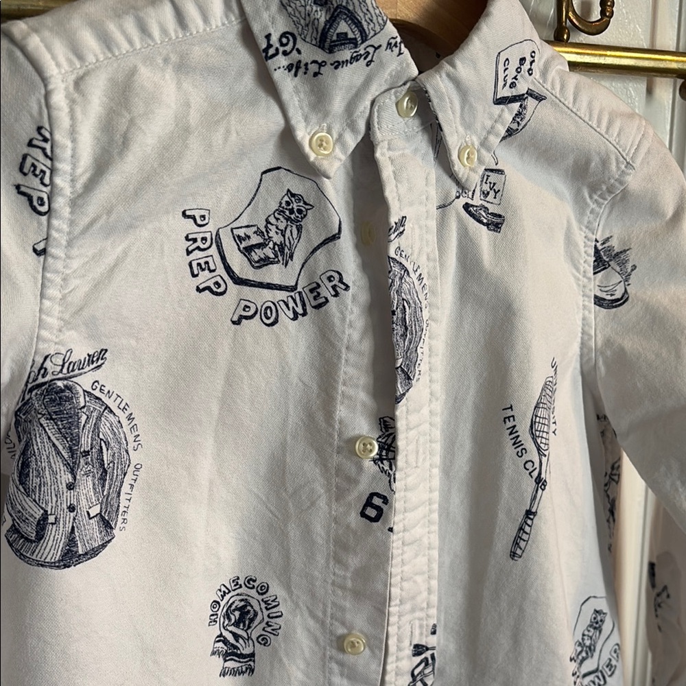 Toddler Boys’ Graphic Button-Down Shirt Size 3T